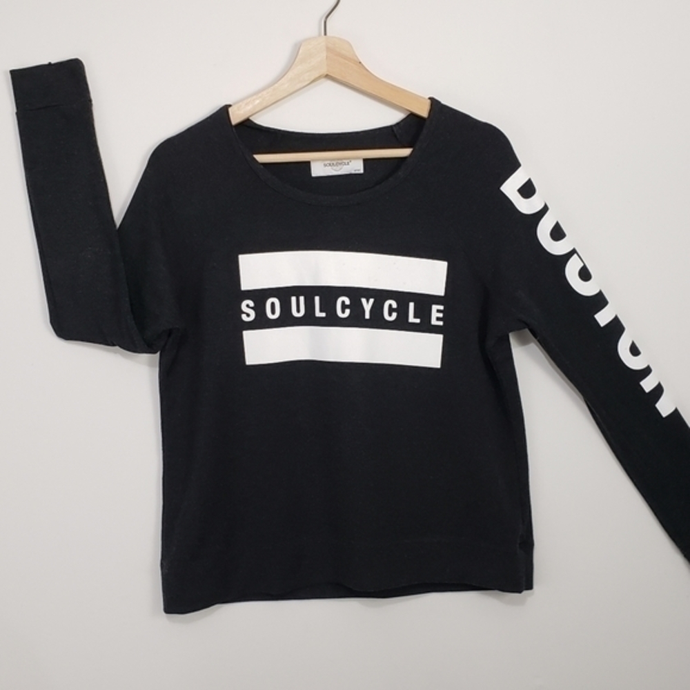 SOUL CYCLE BOSTON Long Sleeve Scoop Neck Soft Knit Top Size Small
